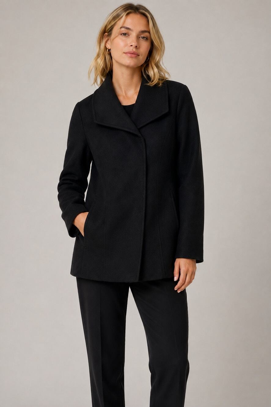 Babaton Aritzia Black Wool Cashmere Cocoon Coat – XS